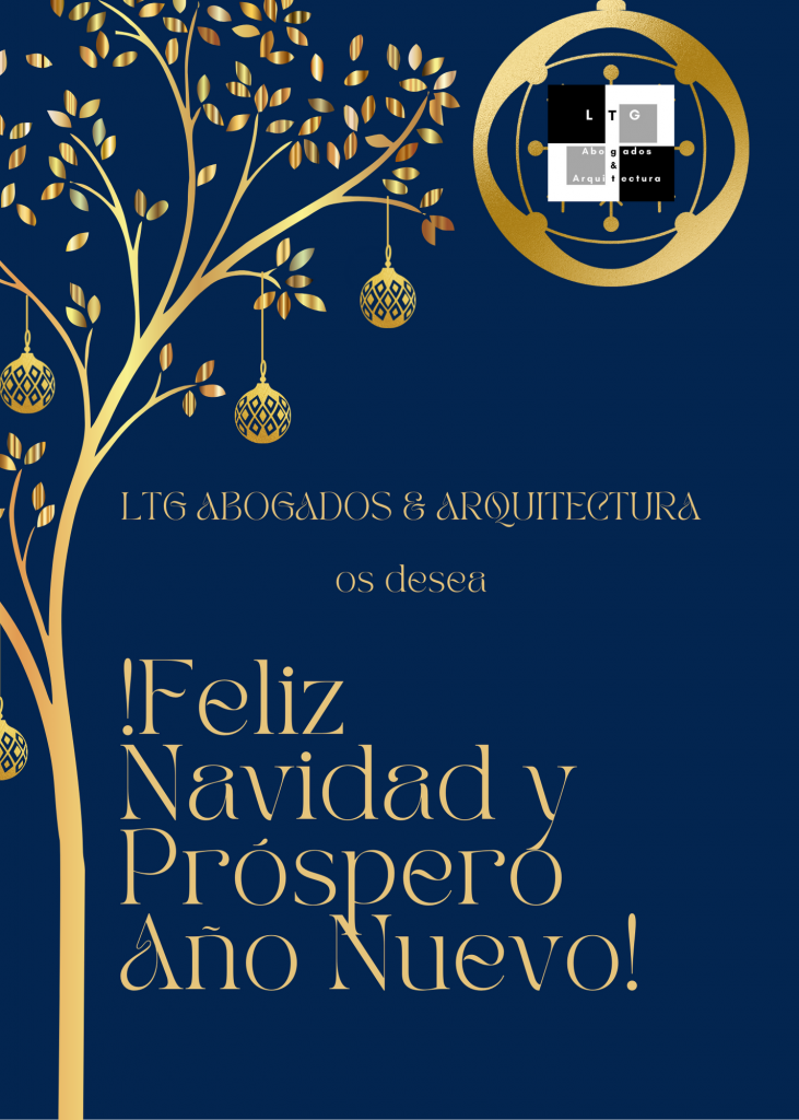 ¡FELIZ NAVIDAD y PRÓSPERO AÑO NUEVO! Invitacion Navidad Personal Elegante Azul Marino y Dorado 1